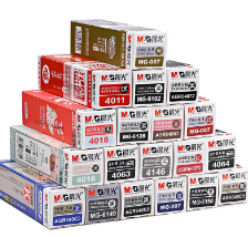 得力S08按动中性笔0.5mm黑色笔芯签字笔红按压水笔学生考试碳素笔