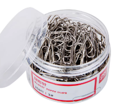 得力(deli)29mm镀镍回形针 3#金属防锈曲别针 200枚/筒 办公室文具用品 0037 