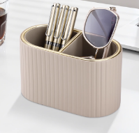 西玛（SIMAA）圆形笔筒网纹防锈办公金属 创意简约桌面收纳 黑色8136 