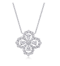 周大生心动四叶草项链银套链S925银镶嵌 