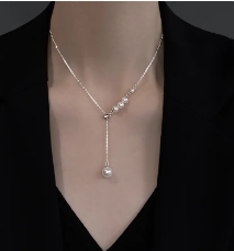 串珠拼接项链 圆面吊坠项链